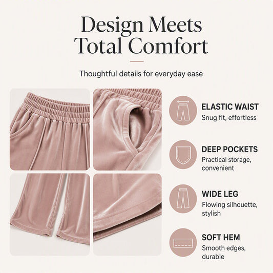 ⌛Limited-Time Offer-Women's Elegant Velvet Wide-Leg Pants