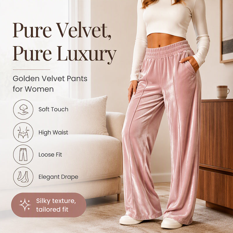 ⌛Limited-Time Offer-Women's Elegant Velvet Wide-Leg Pants