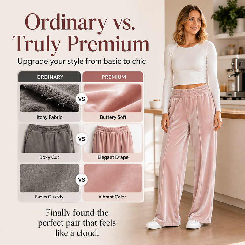 ⌛Limited-Time Offer-Women's Elegant Velvet Wide-Leg Pants