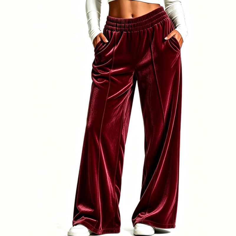 ⌛Limited-Time Offer-Women's Elegant Velvet Wide-Leg Pants