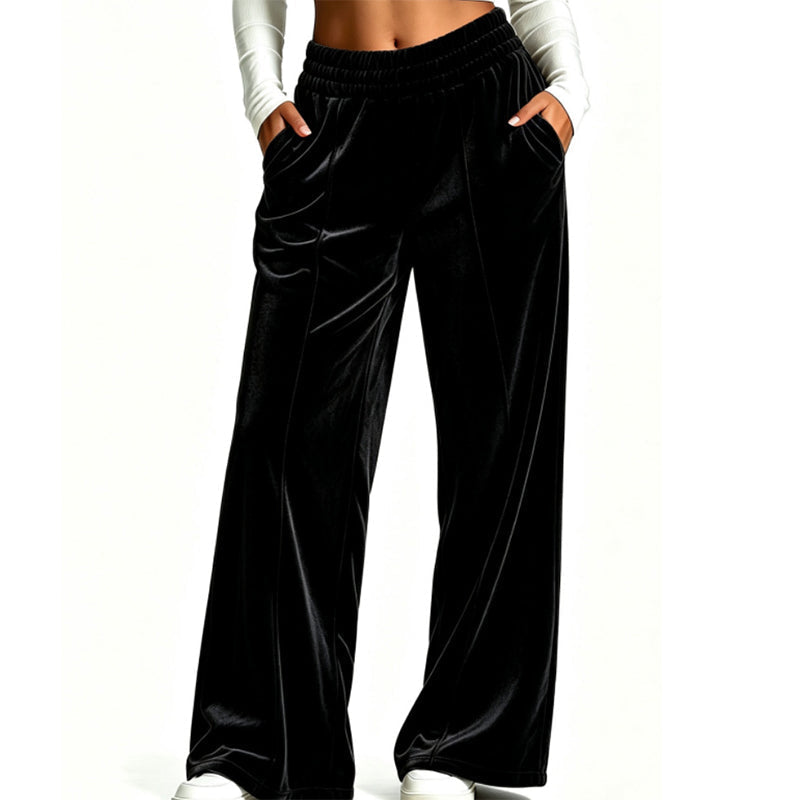 ⌛Limited-Time Offer-Women's Elegant Velvet Wide-Leg Pants