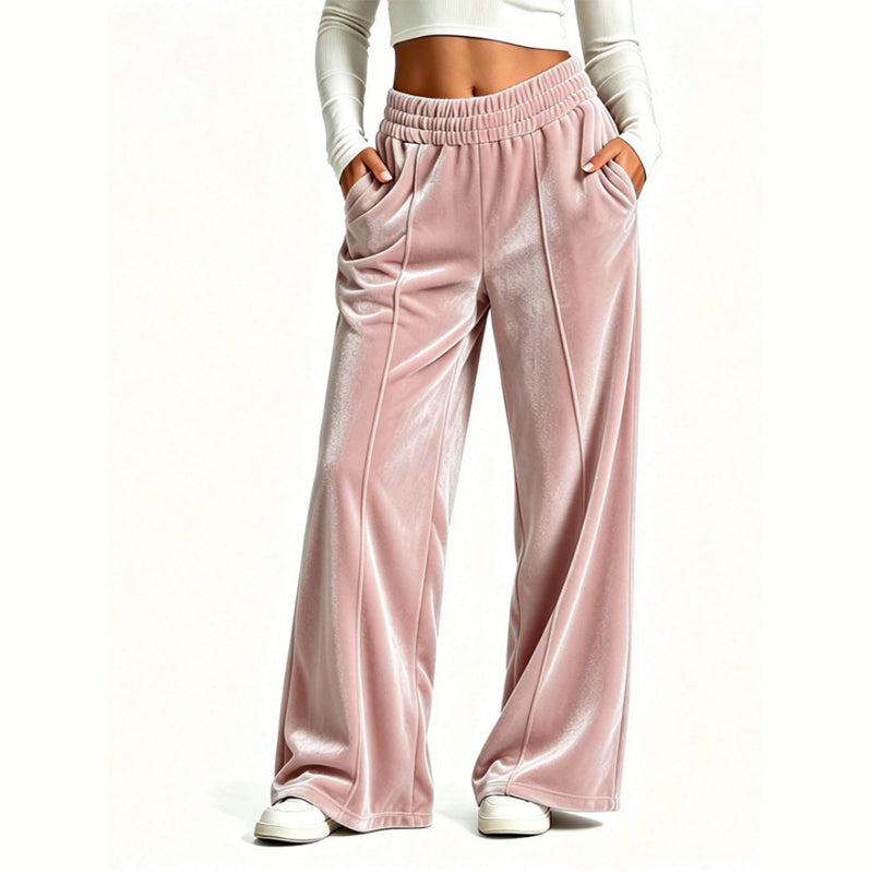 ⌛Limited-Time Offer-Women's Elegant Velvet Wide-Leg Pants