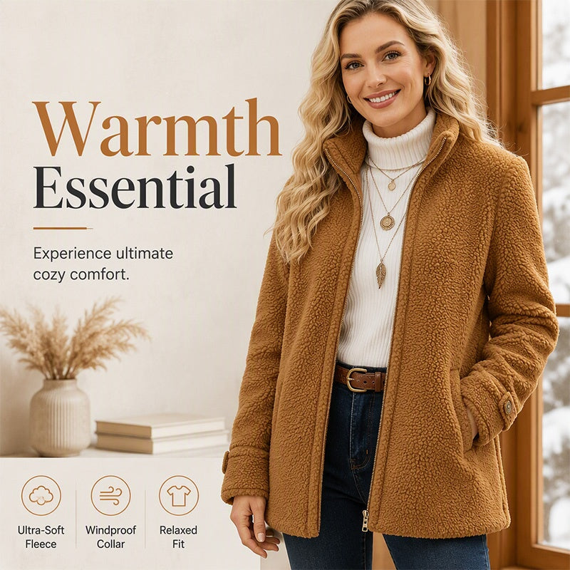 Women's Winter Full Zip Stand Collar Jacket