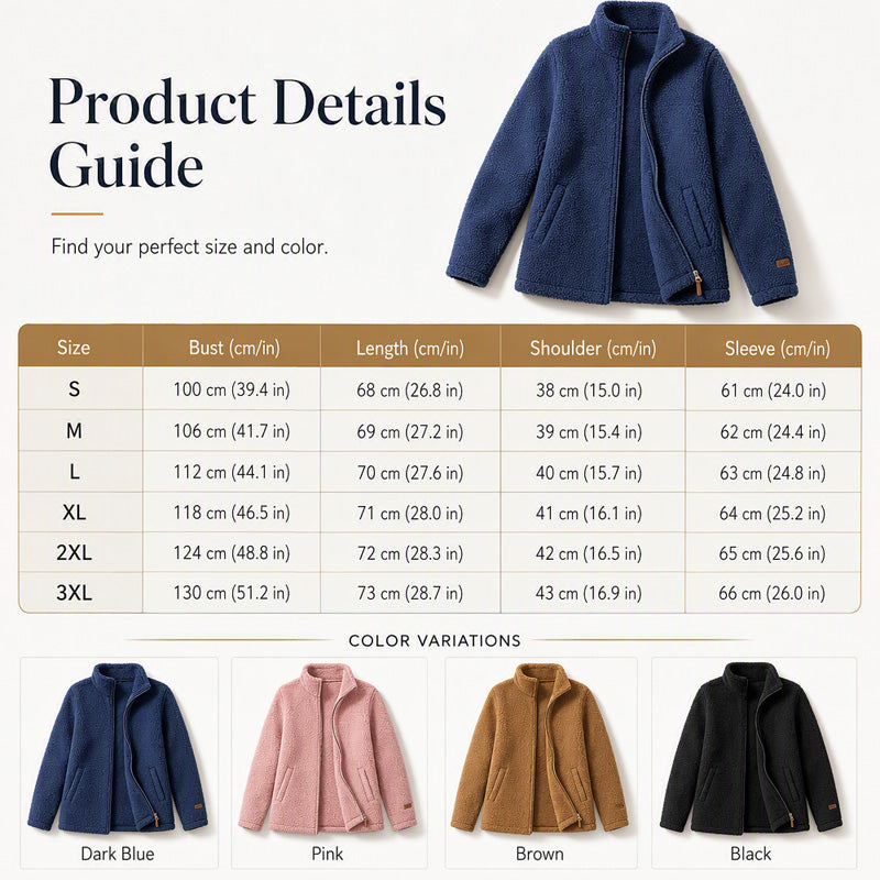 Women's Winter Full Zip Stand Collar Jacket