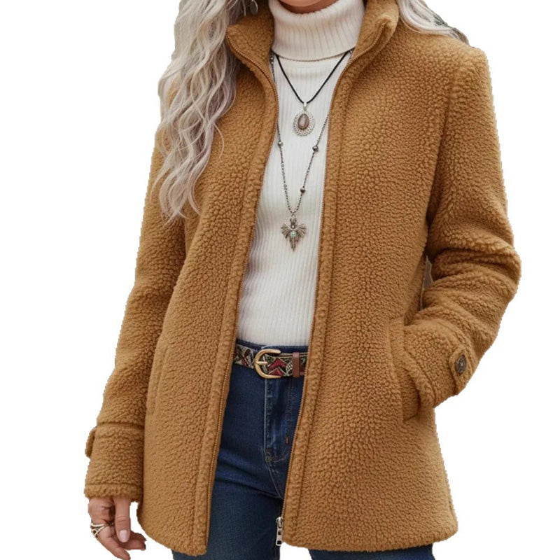 Women's Winter Full Zip Stand Collar Jacket