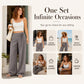 Women's Casual Striped Wide-Leg Pants