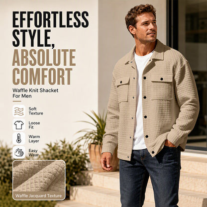 Men's Casual Waffle Textured Jacket