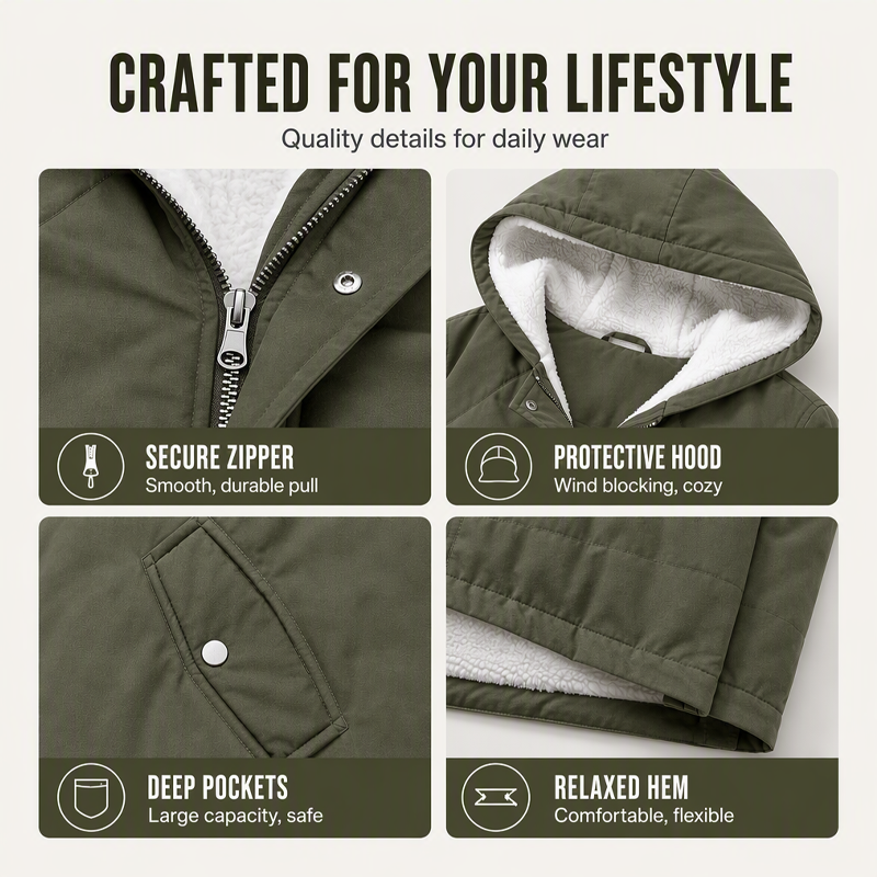 ⌛Limited-Time Offer-Women's Thickened Hooded Winter Jacket