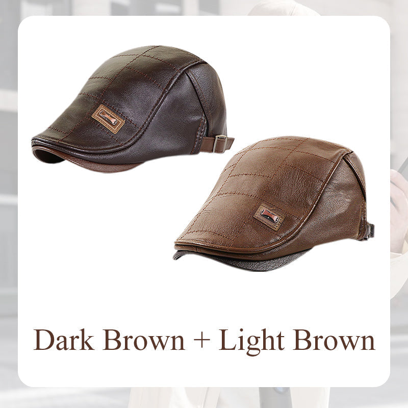 Men's Trendy  PU Leather Ivy Cap