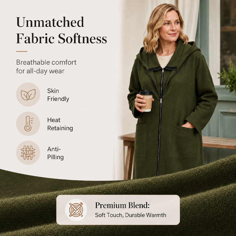 ⌛Limited-Time Offer-Women's Hooded Mid-Length Jacket with 2 Zippers