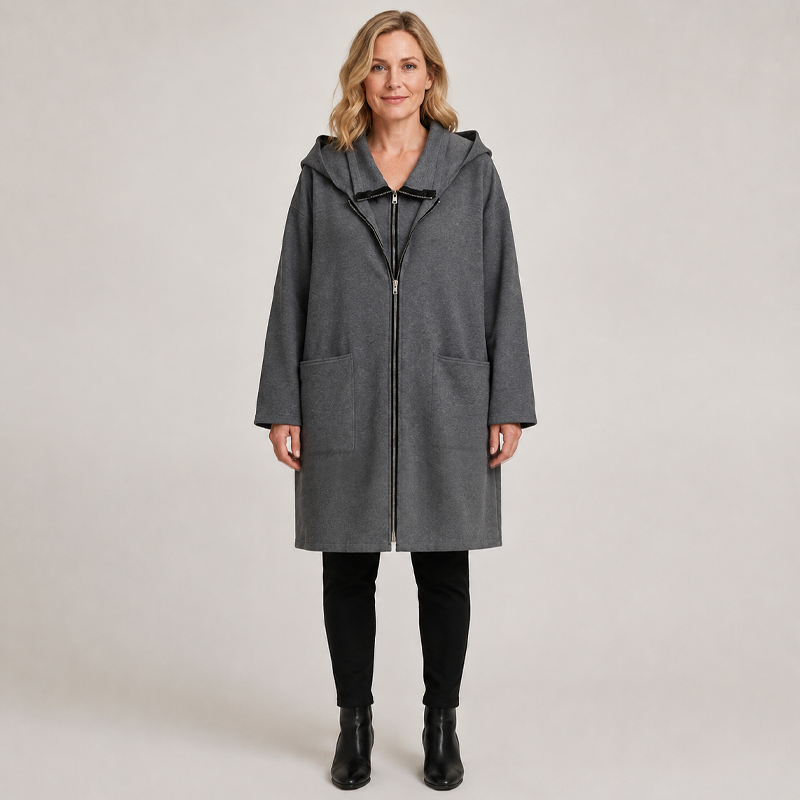 ⌛Limited-Time Offer-Women's Hooded Mid-Length Jacket with 2 Zippers