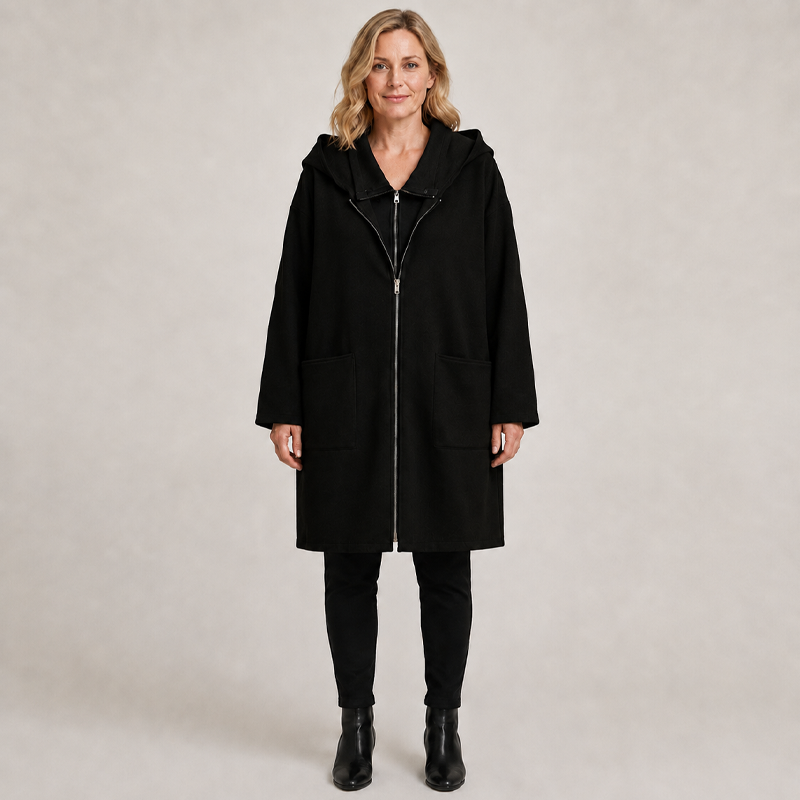 ⌛Limited-Time Offer-Women's Hooded Mid-Length Jacket with 2 Zippers