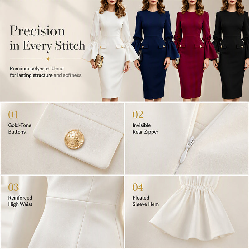 ⌛Limited-Time Offer-Women's Elegant Crew Neck Pencil Dress