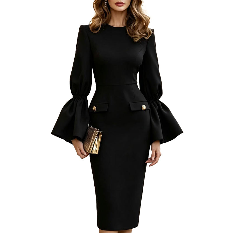 ⌛Limited-Time Offer-Women's Elegant Crew Neck Pencil Dress