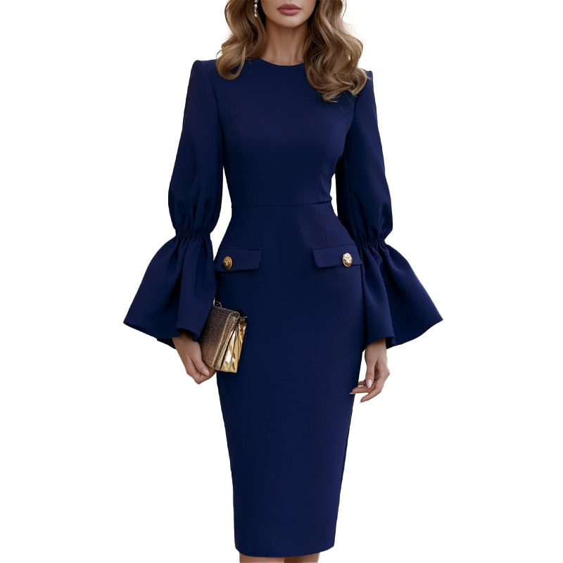 ⌛Limited-Time Offer-Women's Elegant Crew Neck Pencil Dress