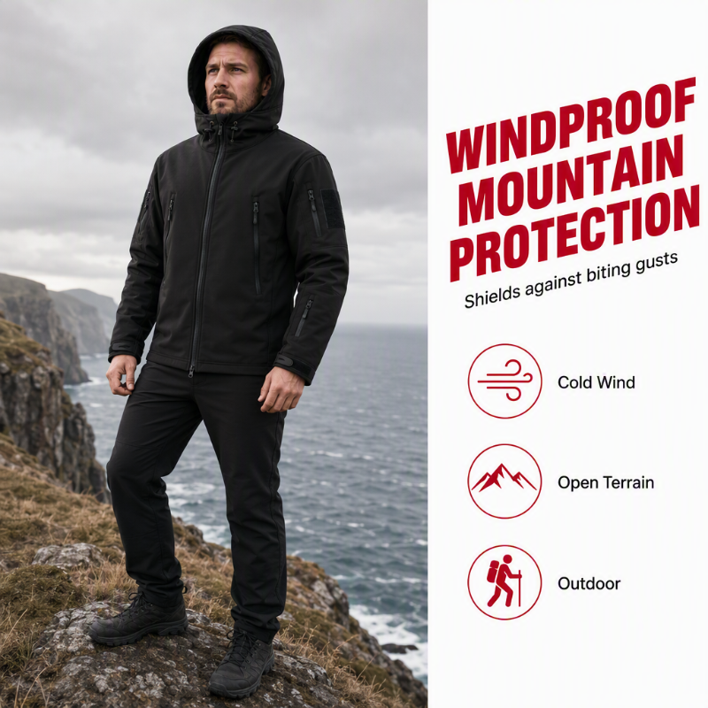 💥 Built for Wind & Rain | Men's Waterproof Insulated Outdoor Jacket