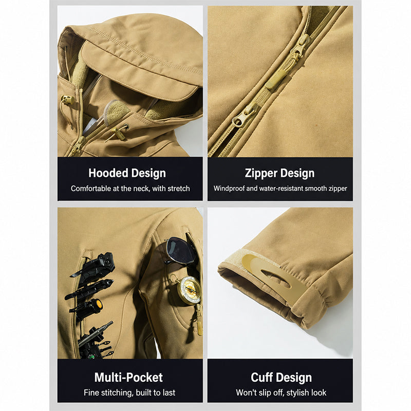 💥 Built for Wind & Rain | Men's Waterproof Insulated Outdoor Jacket