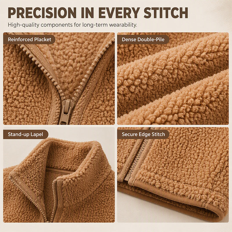 ⌛Limited-Time Offer-Women's Stand Collar Zip-Up Warm Vest
