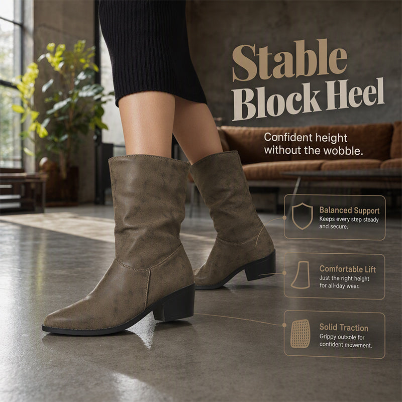 ⌛Limited-Time Offer-Women's Pointed Toe Chunky Heel Boots