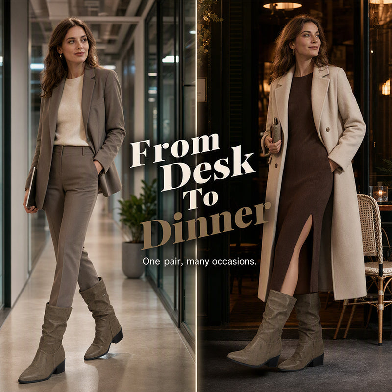 ⌛Limited-Time Offer-Women's Pointed Toe Chunky Heel Boots
