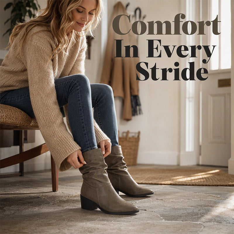 ⌛Limited-Time Offer-Women's Pointed Toe Chunky Heel Boots
