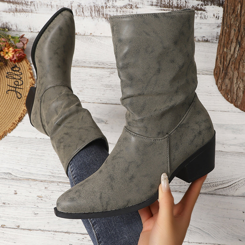 ⌛Limited-Time Offer-Women's Pointed Toe Chunky Heel Boots