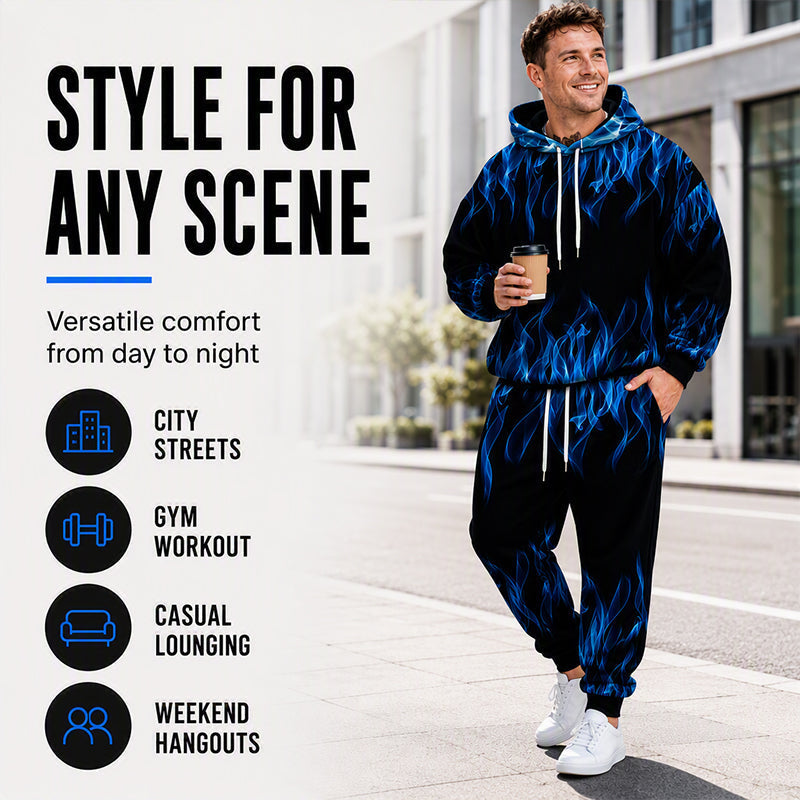 Men's Printed Hoodie & Sweatpants Set