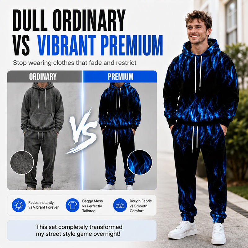 Men's Printed Hoodie & Sweatpants Set