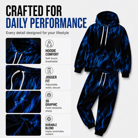 Men's Printed Hoodie & Sweatpants Set