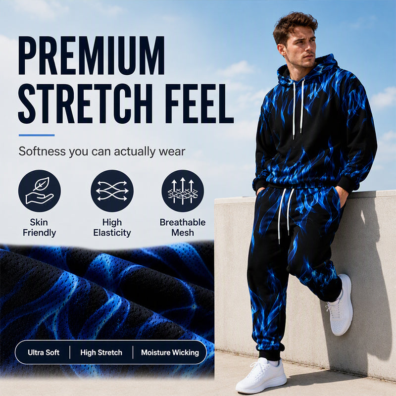 Men's Printed Hoodie & Sweatpants Set