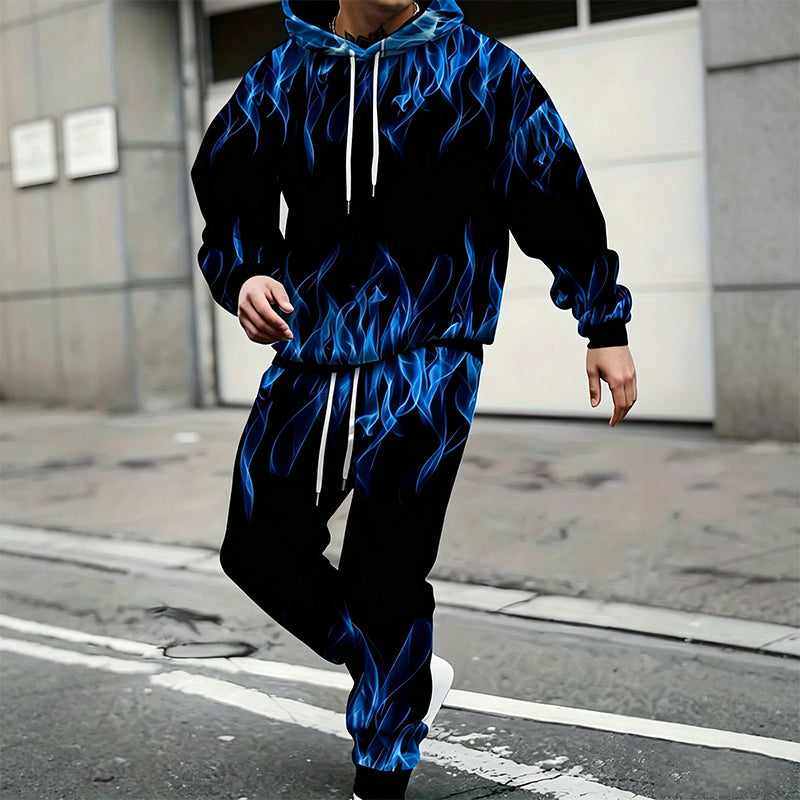 Men's Printed Hoodie & Sweatpants Set