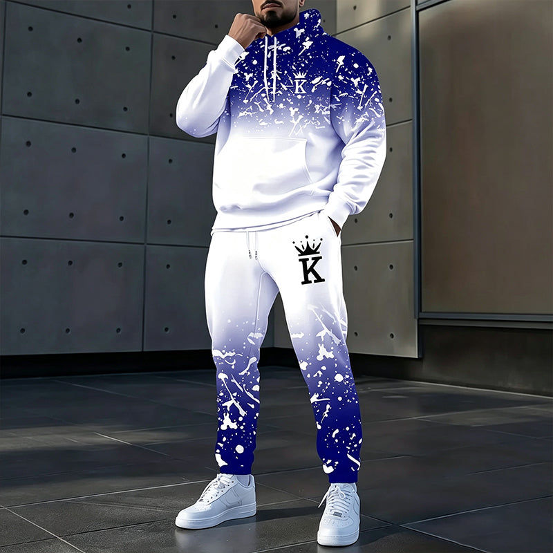 Men's Printed Hoodie & Sweatpants Set