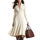 ⌛Limited-Time Offer-Women’s Ribbed Knit Slim Fit Half-Zip Dress