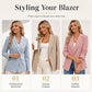 Women's Casual Double-Breasted Blazer Jacket