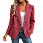 Women's Casual Double-Breasted Blazer Jacket