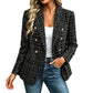 Women's Casual Double-Breasted Blazer Jacket