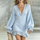 ⌛Limited-Time Offer-Women's Lantern Sleeve V Neck Knit Dress