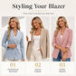 Women's Casual Double-Breasted Blazer Jacket