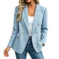 Women's Casual Double-Breasted Blazer Jacket