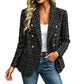 Women's Casual Double-Breasted Blazer Jacket