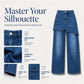 Women's Layered Skirt Over Denim Jeans
