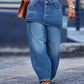 Women's Layered Skirt Over Denim Jeans