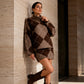 🍁New Fall Collection-Women's Argyle Knit Sweater & Skirt Set