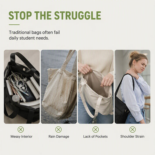 👜 More Pockets, Less Searching | Large-Capacity Canvas Tote Bag