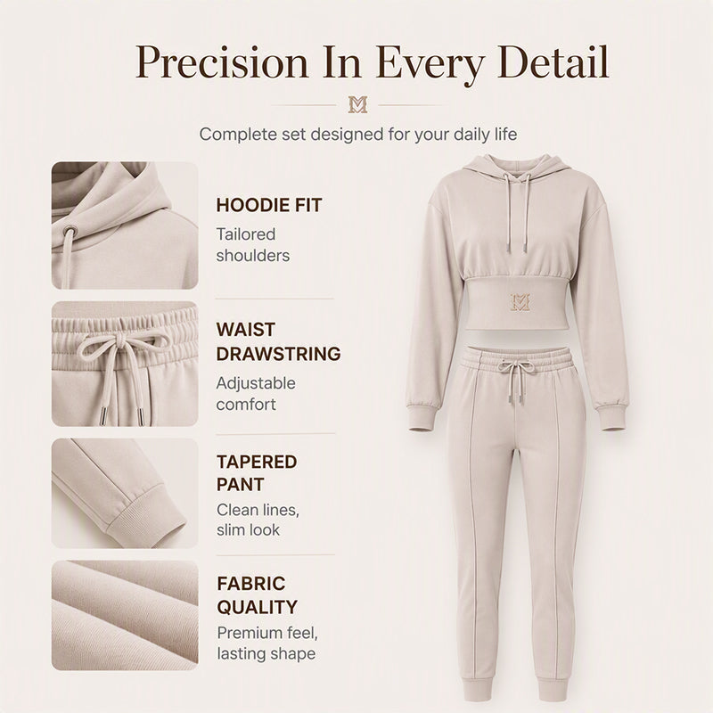 Women's Cinched Waist Hoodie & Pants Set