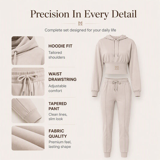Women's Cinched Waist Hoodie & Pants Set