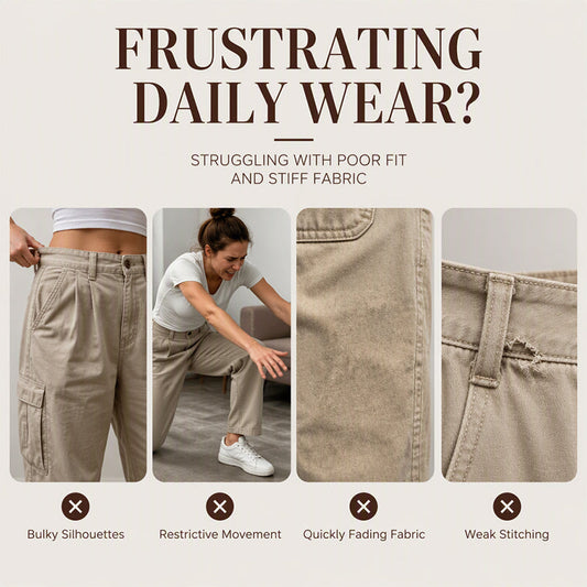 ✨ Flattering Everyday Style | Women's Straight-Leg Utility Pants with Reinforced Seams