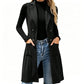 Women's Breasted Long Vest with Pockets