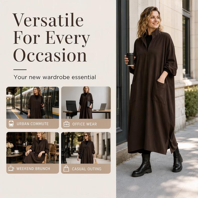🍁New Fall Collection-Women's Loose Draping Dress with Pockets