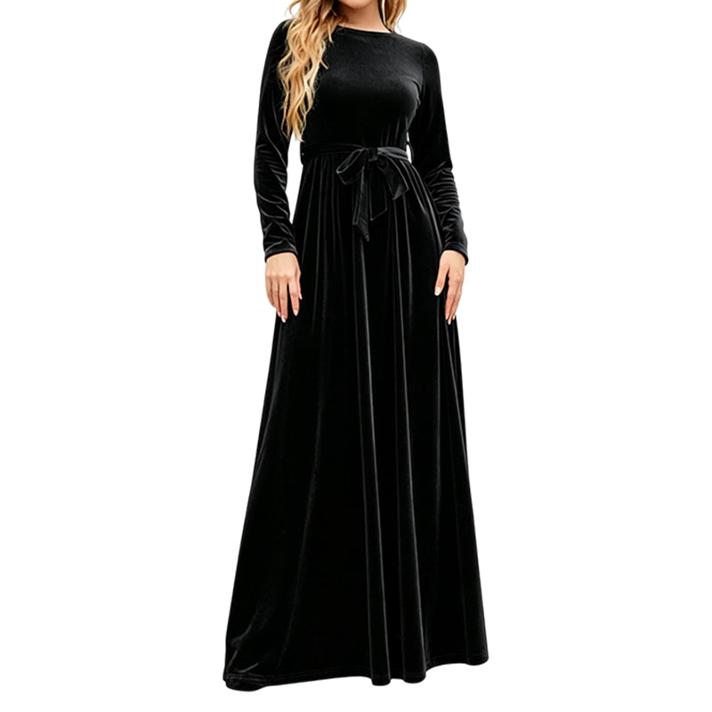 🍁New Fall Collection-Women's Elegant Velvet Long Sleeve Maxi Dress
